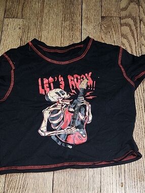 ROMWE Crop Top  LETS ROCK